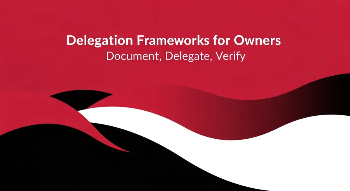 Delegation Frameworks for Owners (Document, Delegate, Verify)