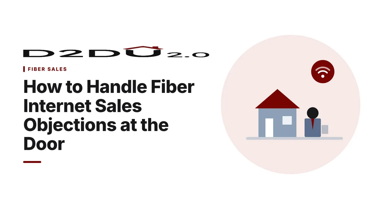 Confident door-to-door fiber internet sales rep engaging with homeowner at the door