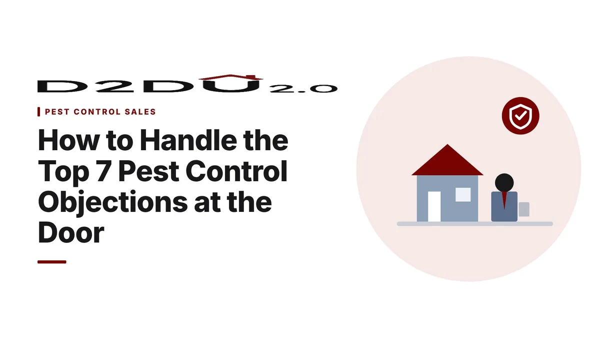 Pest control sales rep handling objections at a homeowner's front door