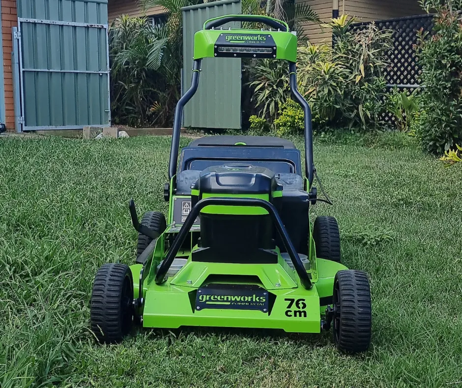 Push mowing service Banora Point front yard