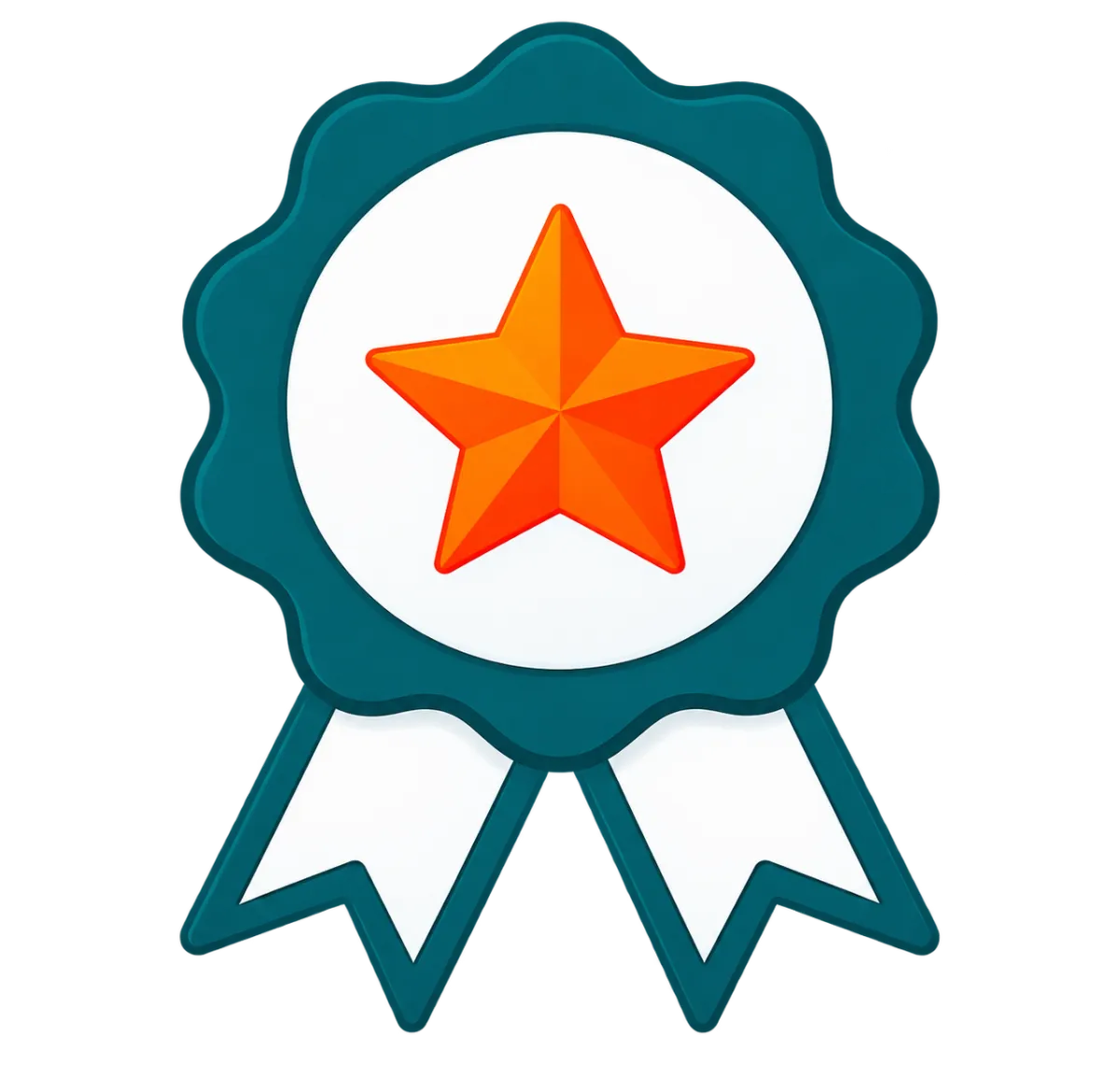 Icon of a ribbon certificate with a star