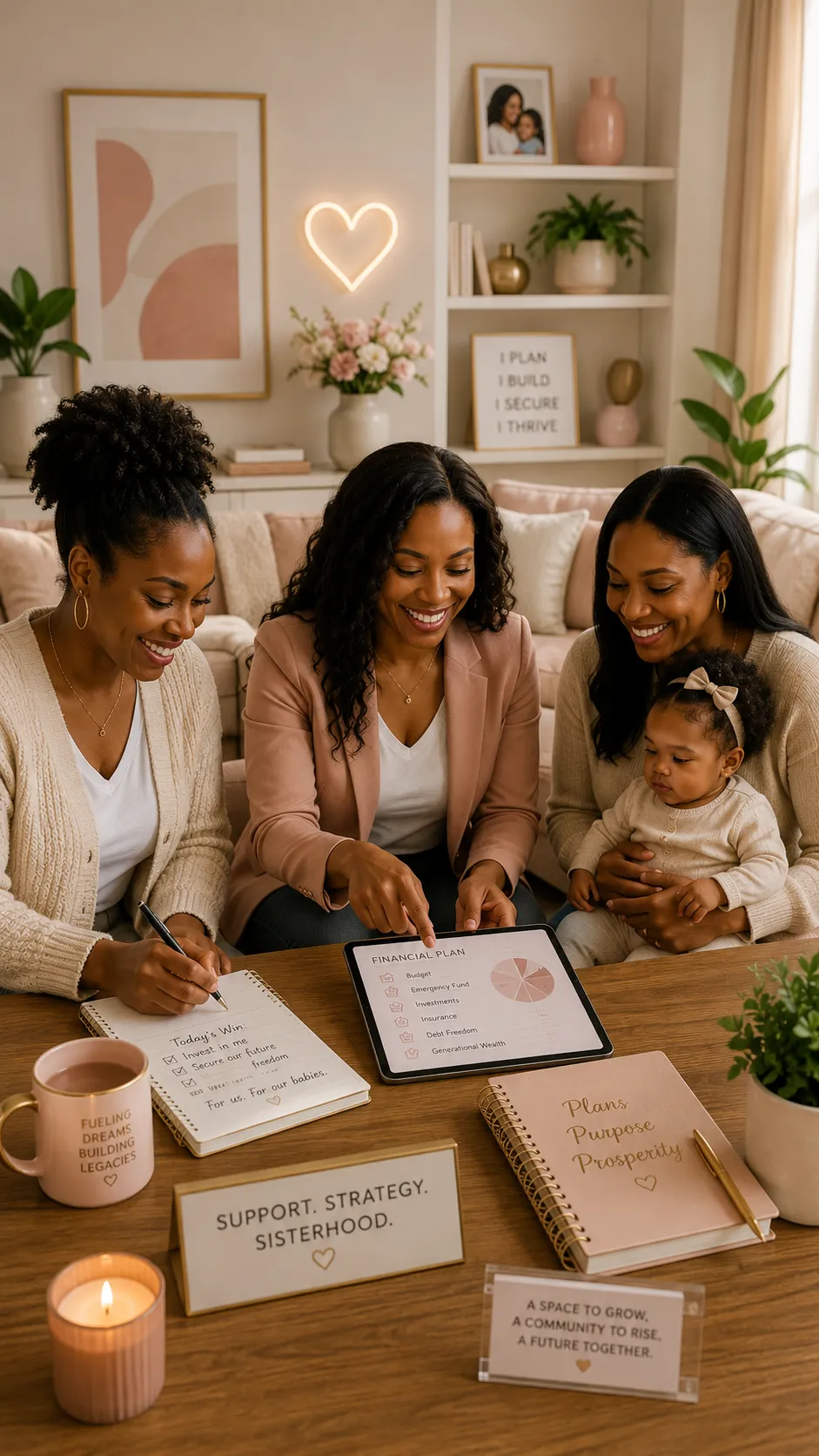 Founder meeting with a mother to review a family financial plan