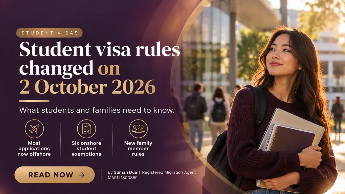 Australian Student visa changes from 2 October 2026, who must apply from outside Australia