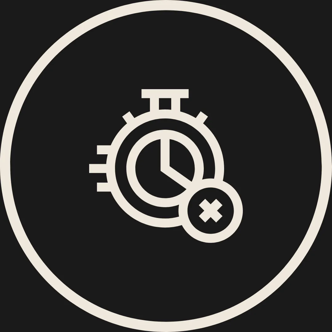 Icono cronómetro indicando falta de tiempo para fitness