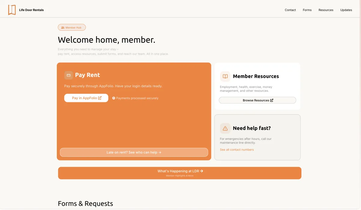 Life Door Rentals Launches New Member Hub