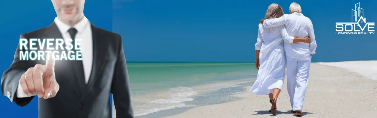 California homeowner activating reverse mortgage while retired couple enjoys beach lifestyle made possible through home equity