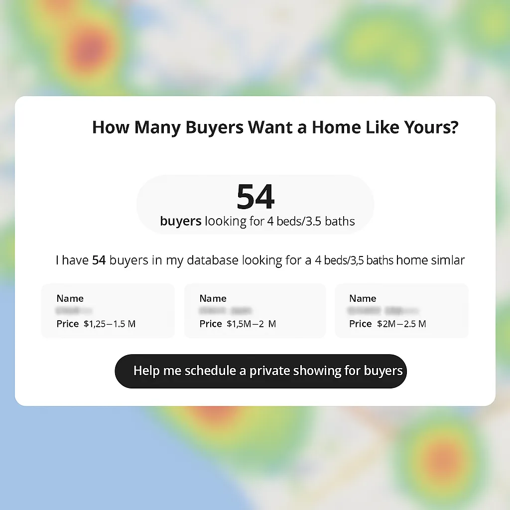 Buyer heatmap showing real-time interest in your area