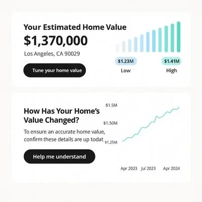 Estimated home value graph for California homeowners
