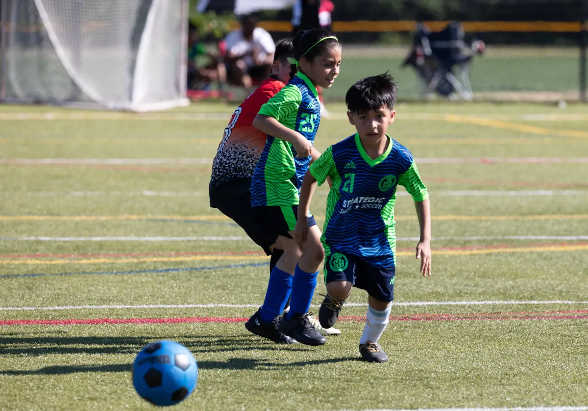 children playing soccer in Westchester
