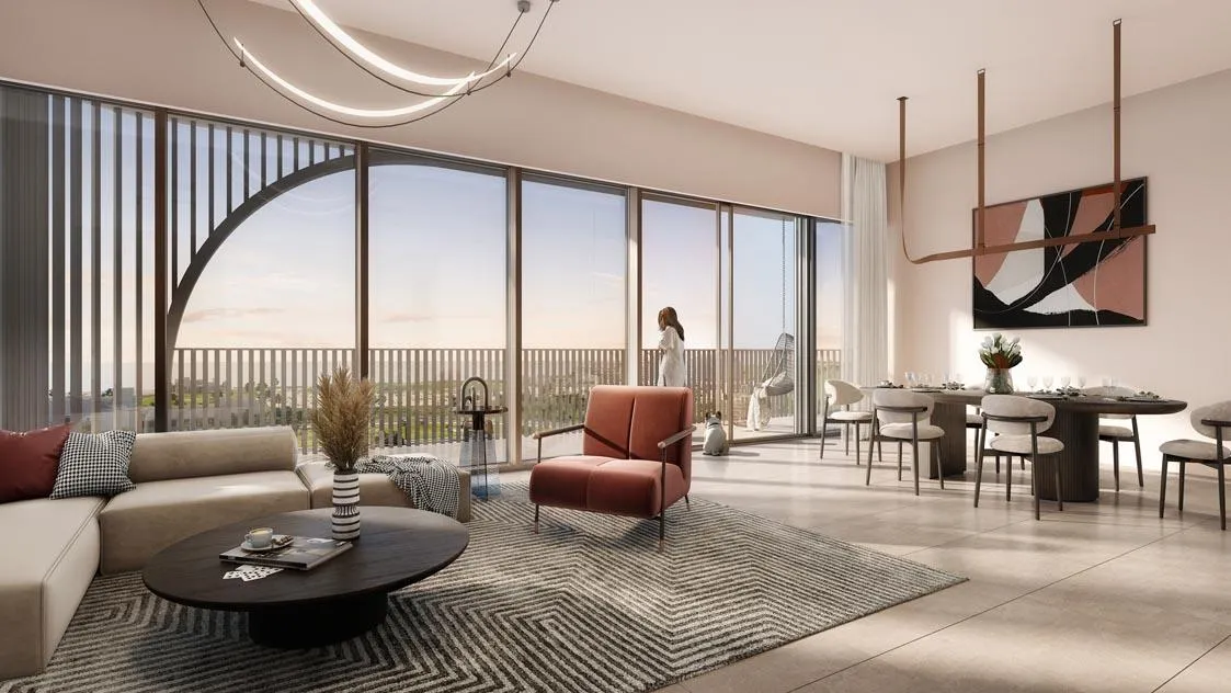 Modern living room design in Fahid Island luxury home