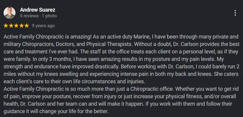 GOOGLE REVIEW: ANDREW SUAREZ, MARINE