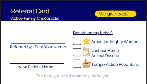 Picture of AFC AZs Referral Card