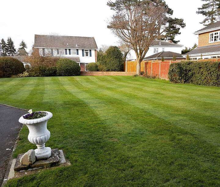 Rear garden cleared back to soil with new fencing installed ready for landscaping in Ruislip