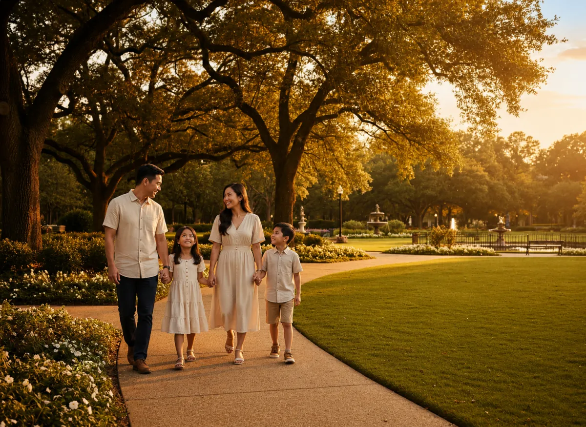 Lush green open spaces and parks in the community