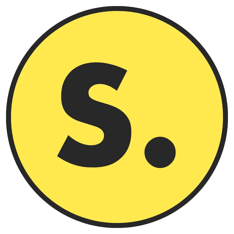 The Sheldon Social logo — a bold dark S with a full stop on a yellow circular background, representing the Sheldon Social content strategy and visibility consultancy founded by Shelly Terry.