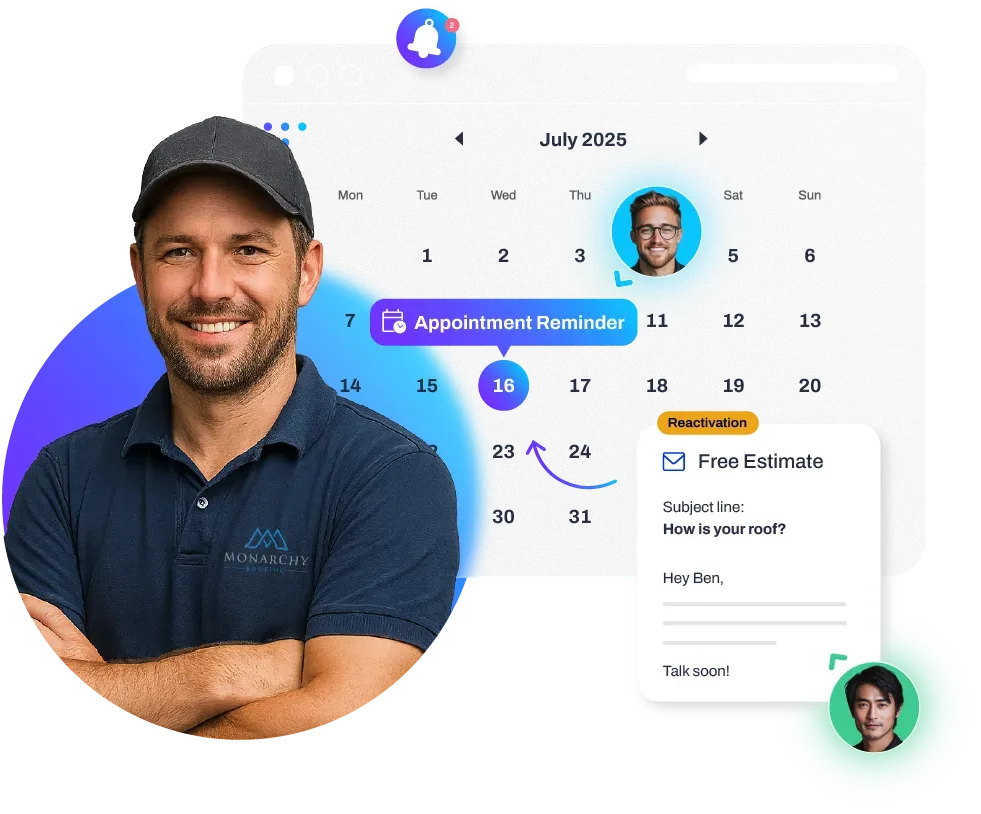 LeadGuardian's AI agent, Cooper, will book appointments for your leads even if you're in the middle of a job or estimate