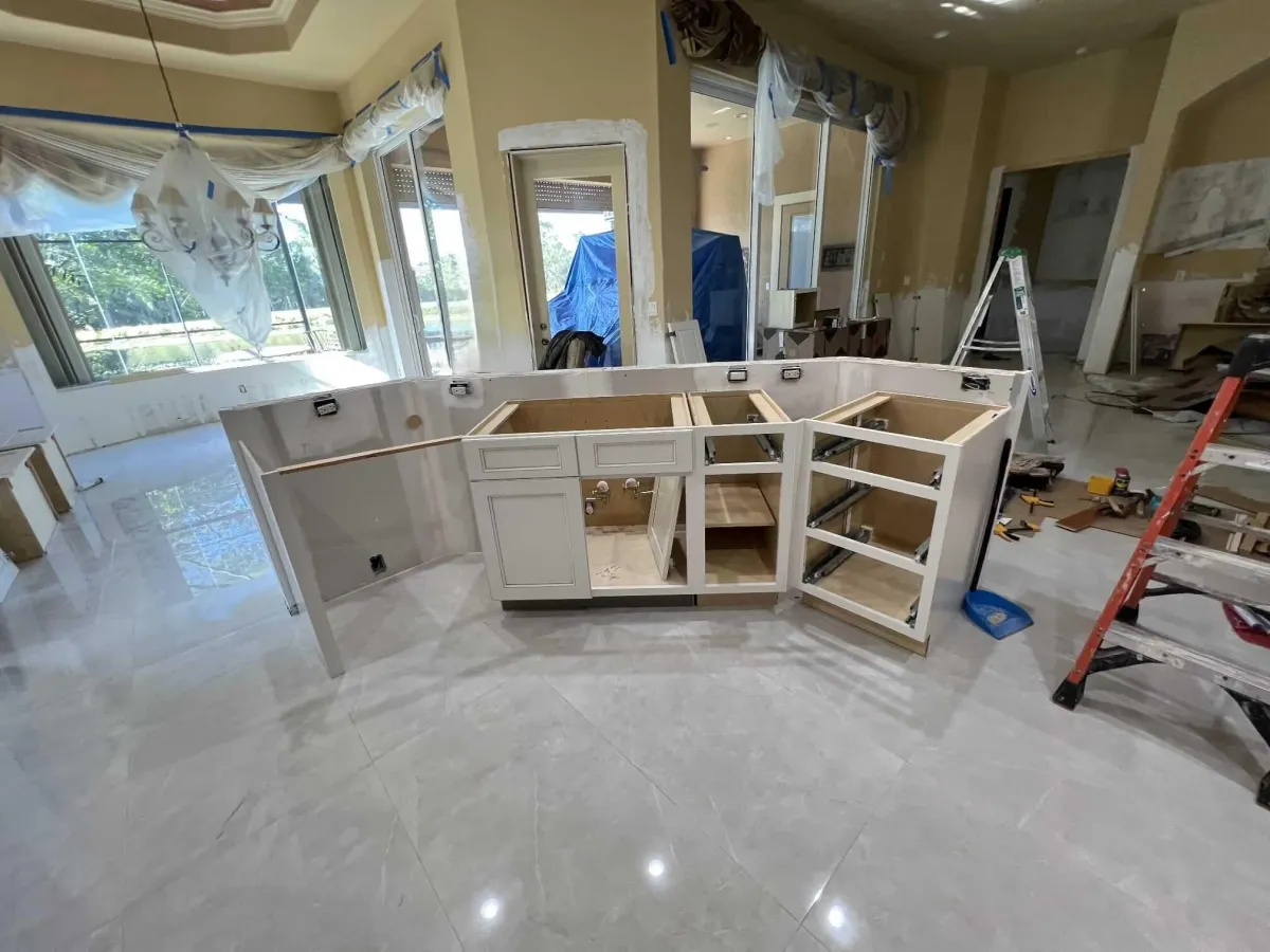 kitchen demolition with open space