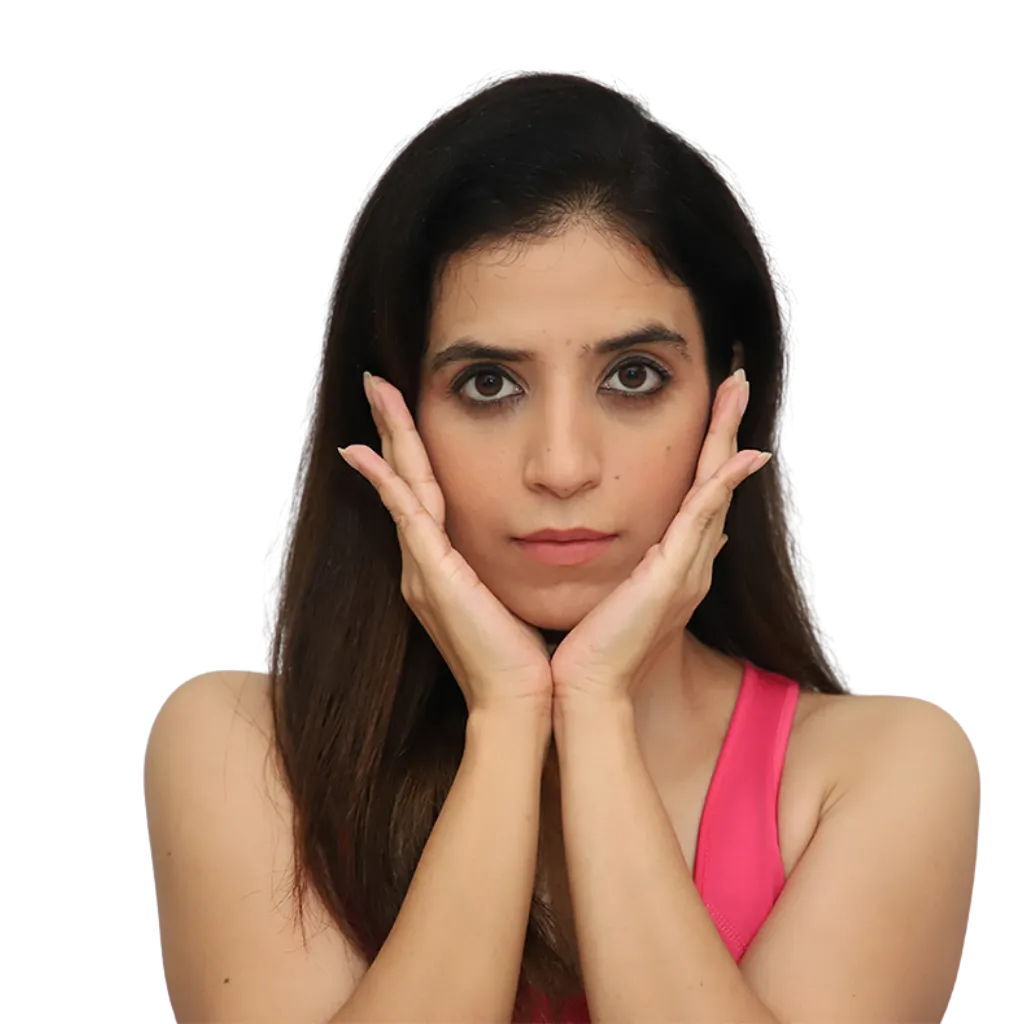 Mansi Gulati demonstrating Face Yoga