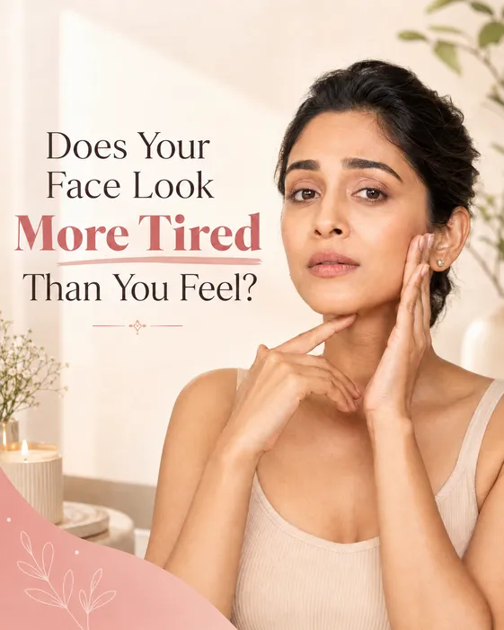 Woman experiencing morning puffiness and facial tension