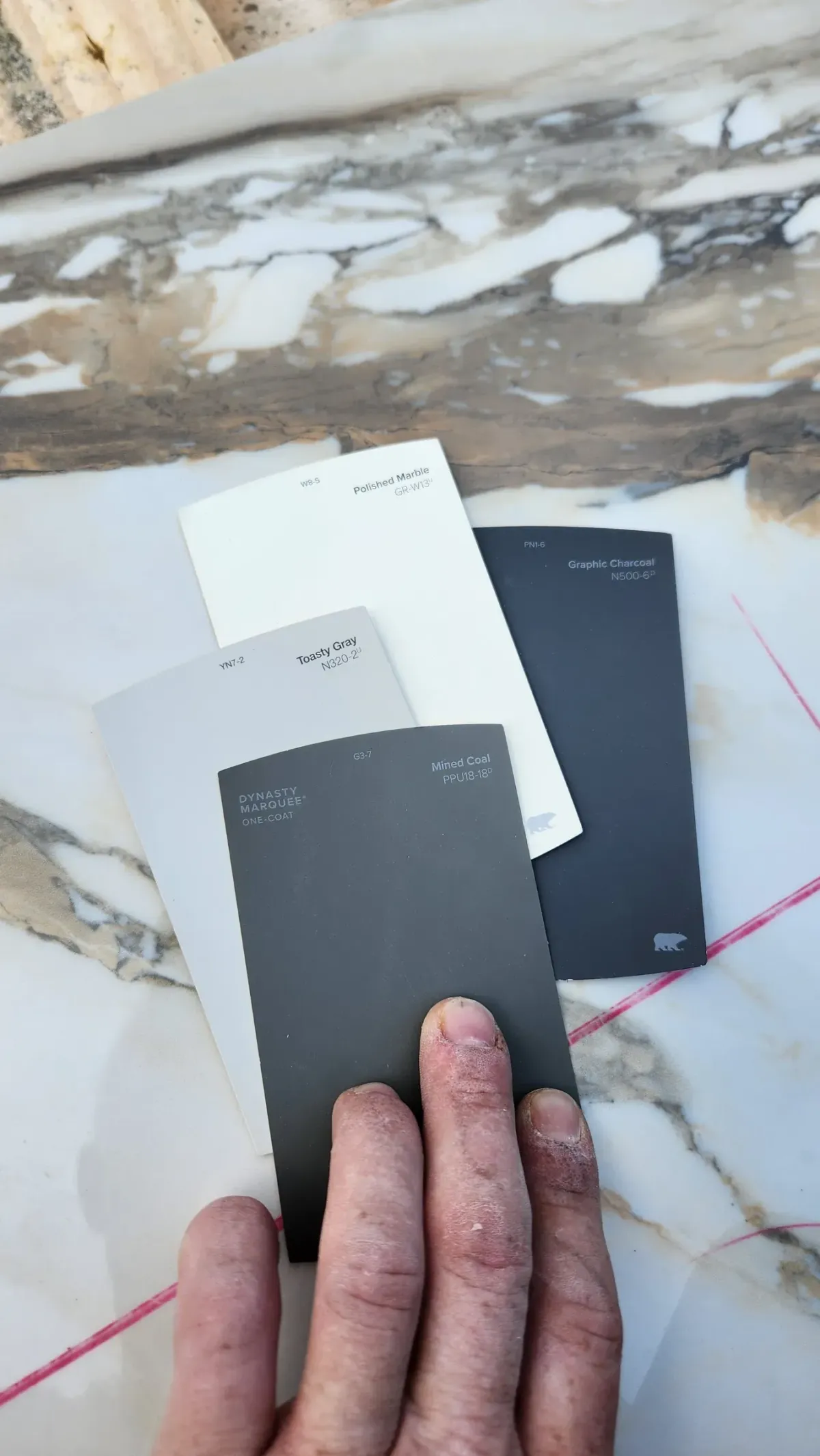 Selecting tile and paint colors with a client