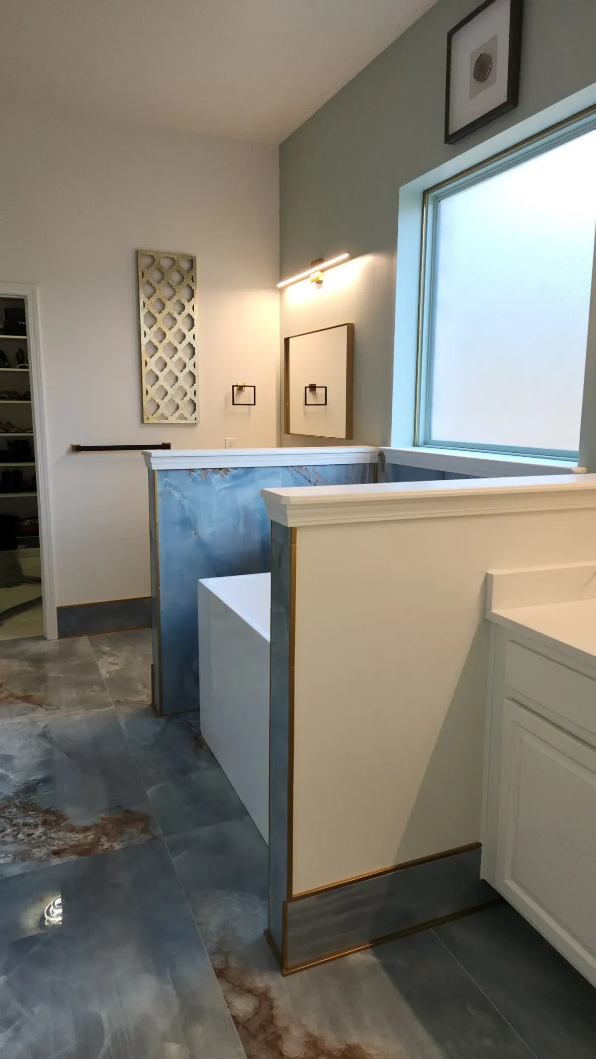 Finished bathroom vanity with vessel sink by Briarcliff Remodeling in Atlanta