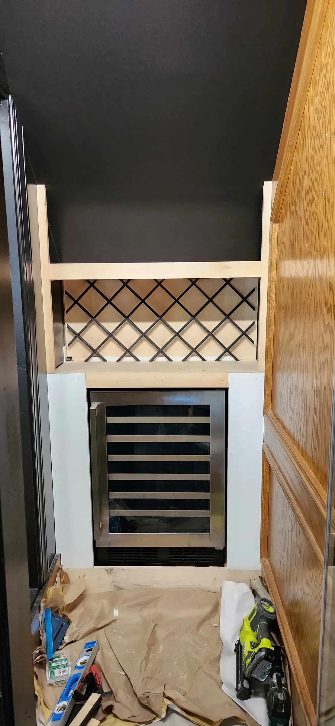 Build stage. Carcass, cooling, and lighting before the finish work