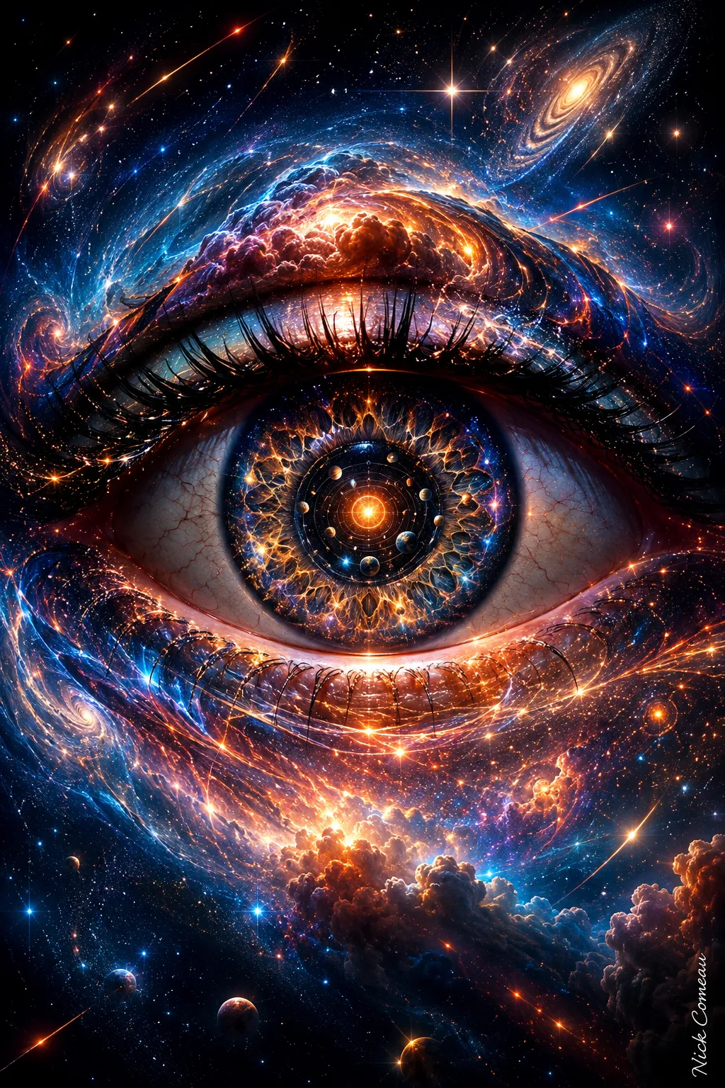 Cosmic Eye: Universe Within, digital art by Nicholas Comeau