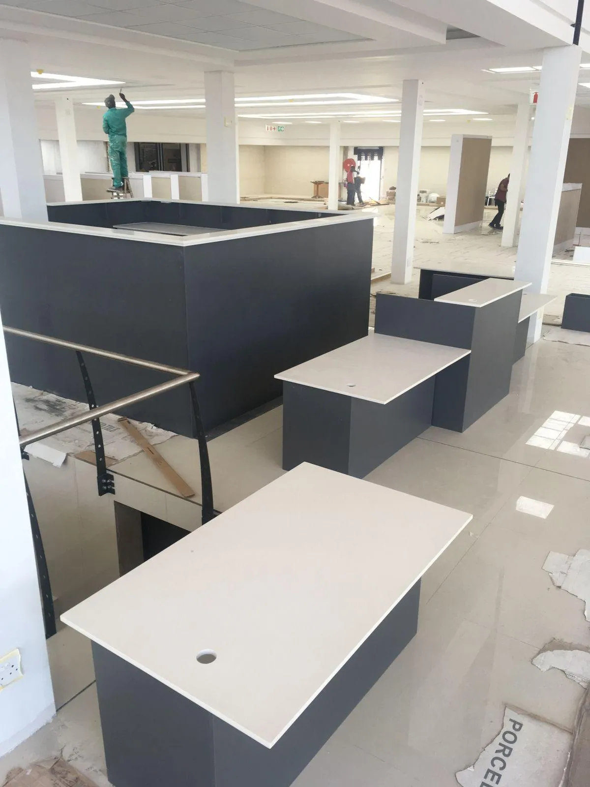 Custom office desk with modern finish.C