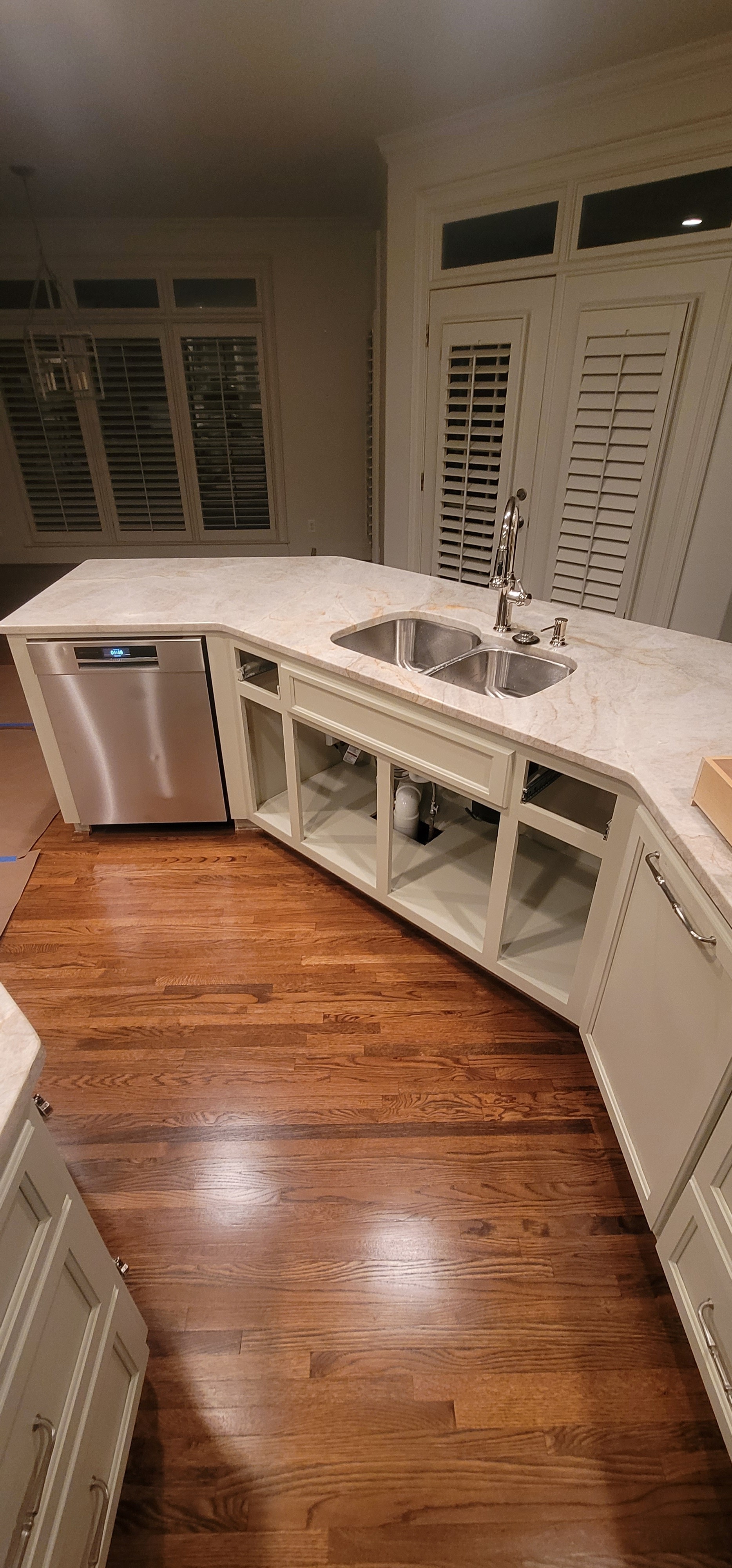 Shower insert installation for bathroom remodeling