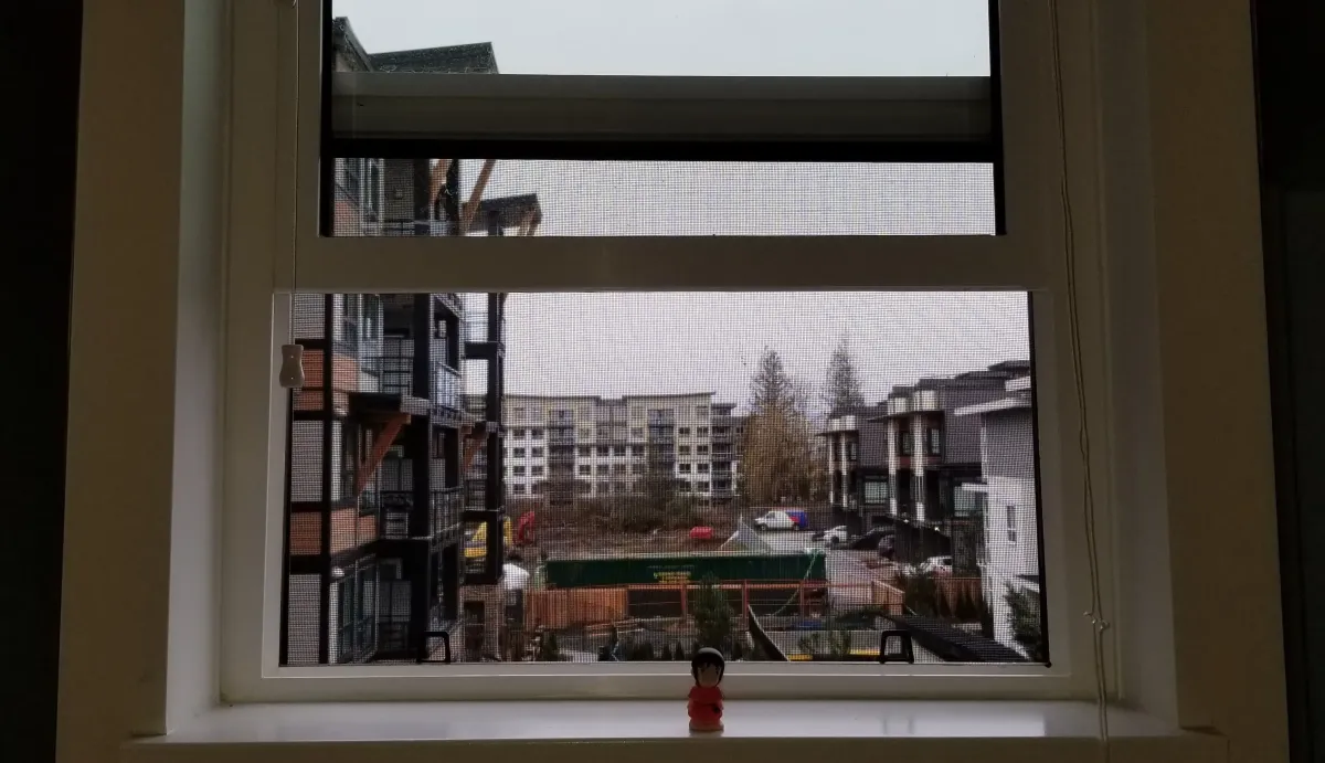 Example of how sliding window screen looks from a balcony