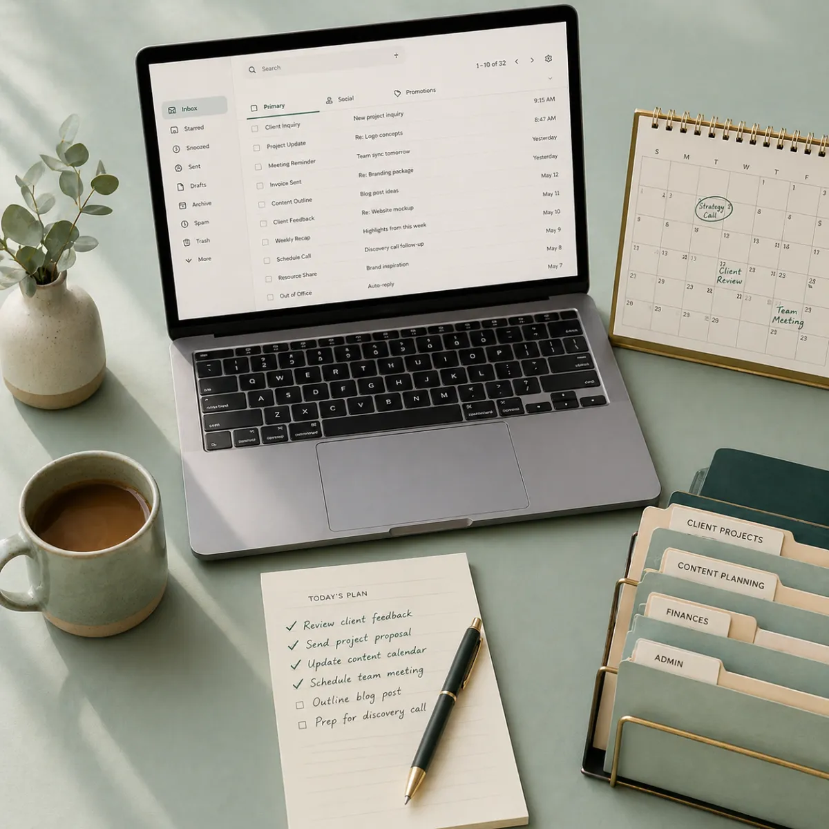 Virtual assistant workspace lifestyle photo