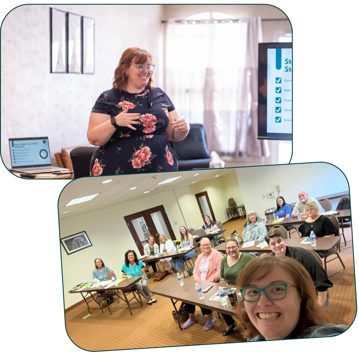 Sara speaking and training small business owners