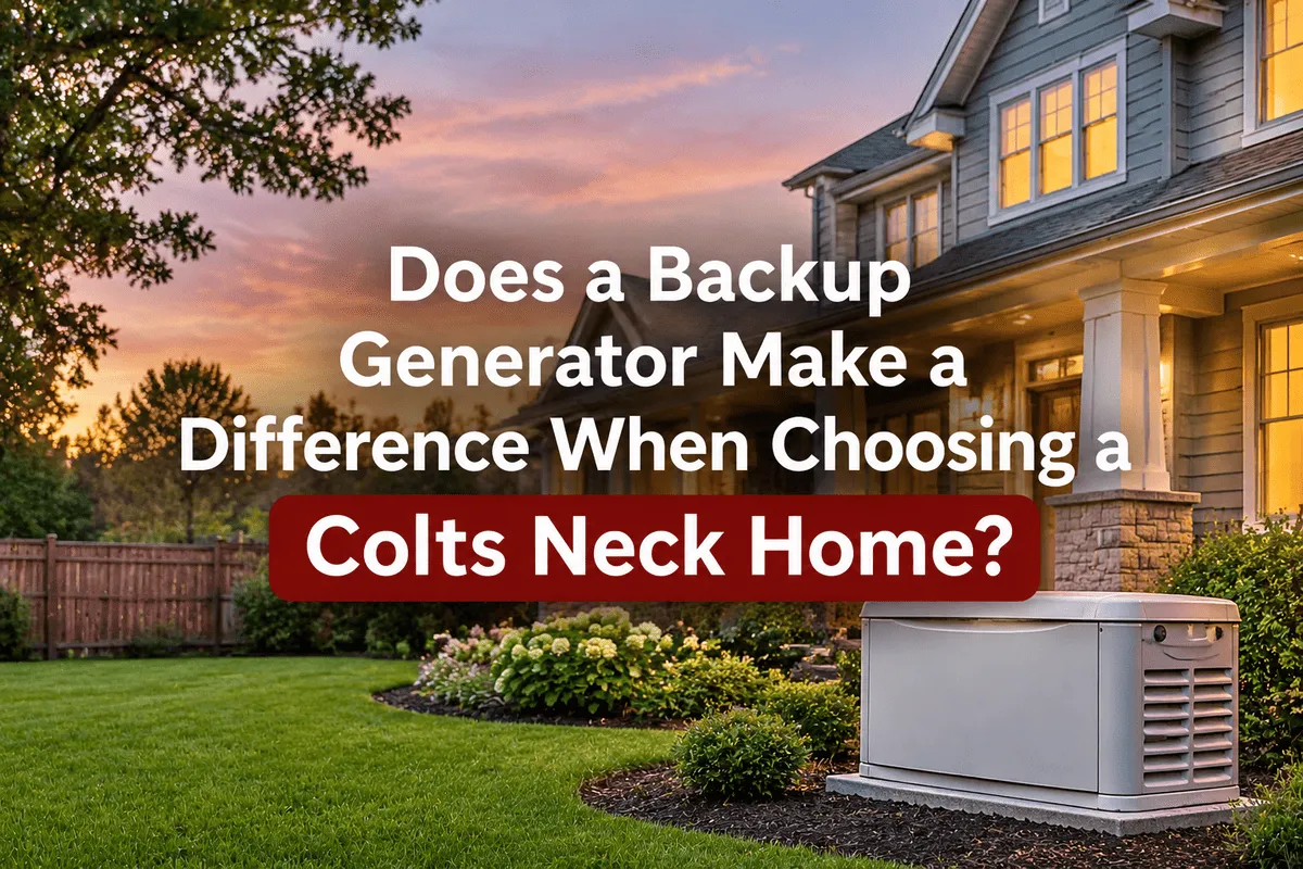 Colts Neck home with an outdoor standby backup generator