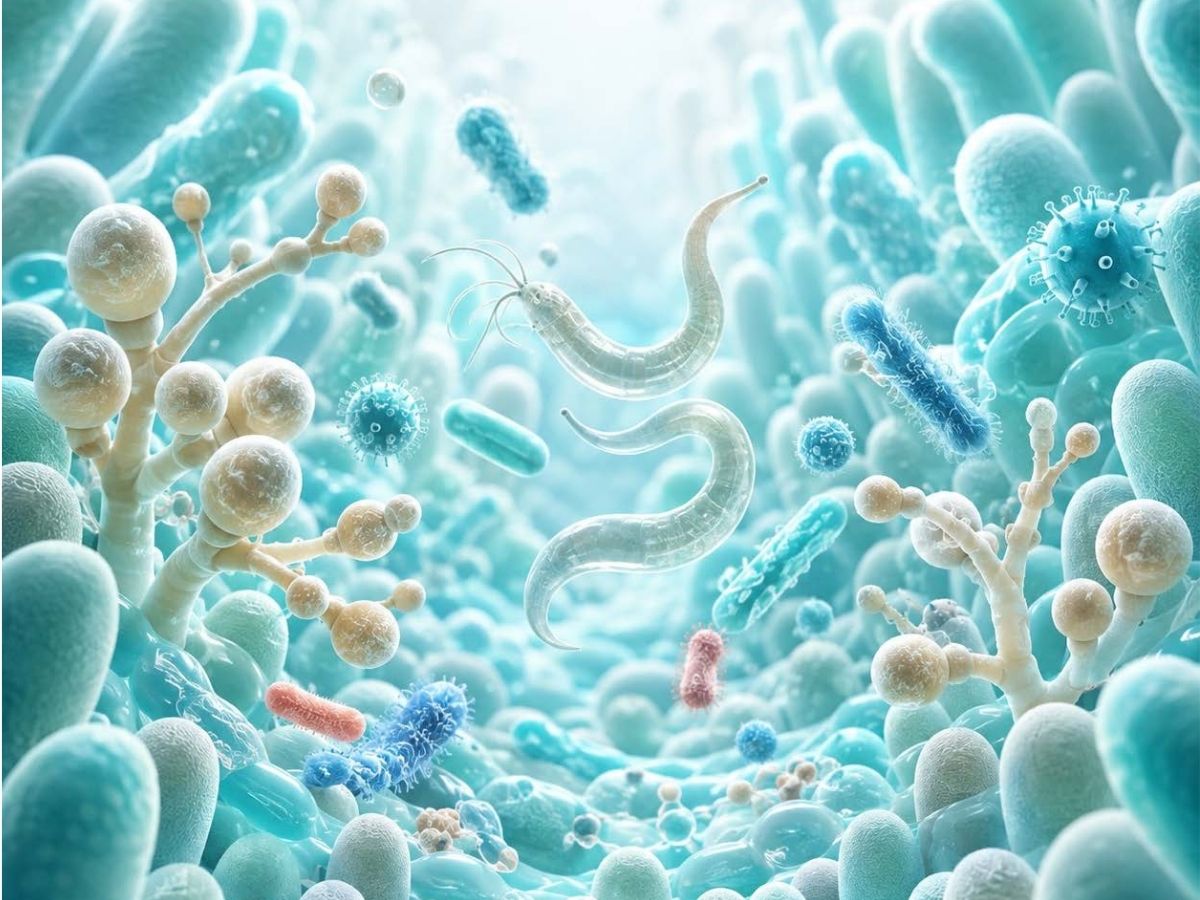 Darstellung von Pilzen, Parasiten und Darmkeimen