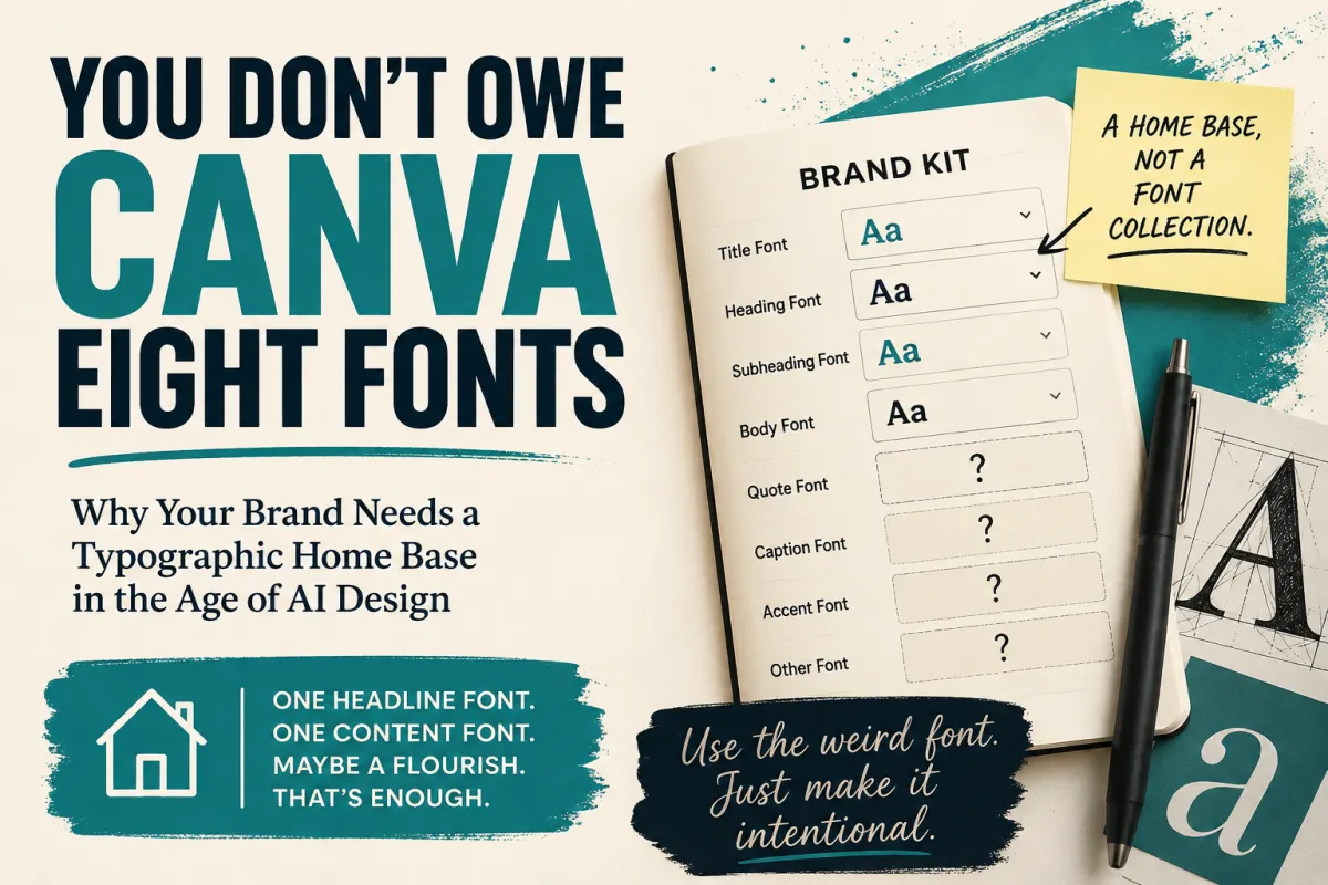 You Don't Owe Canva Eight Fonts - Why Your Brand Needs a Typographic Home Base in the Age of AI Design