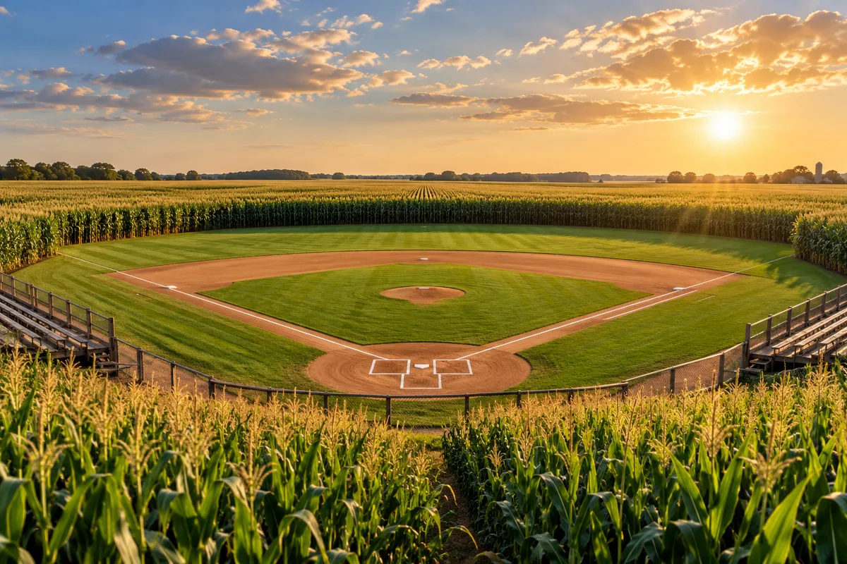Golden Hour Cornfield Baseball Diamond