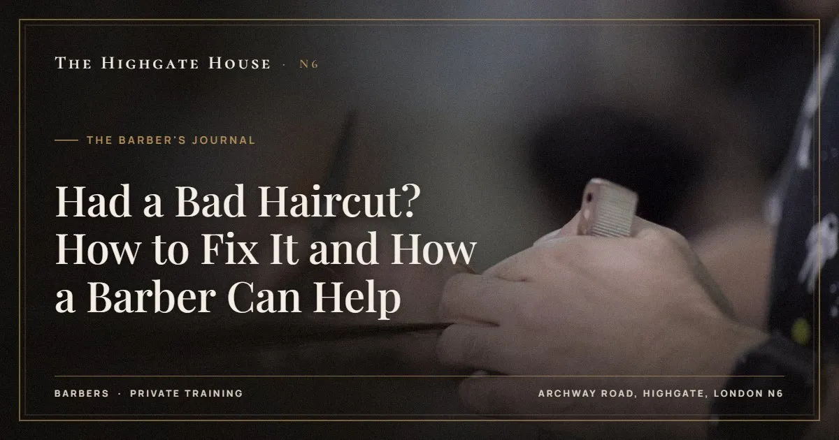Had a Bad Haircut? How to Fix It and How a Barber Can Help - The Barber's Journal, The Highgate House, Highgate N6