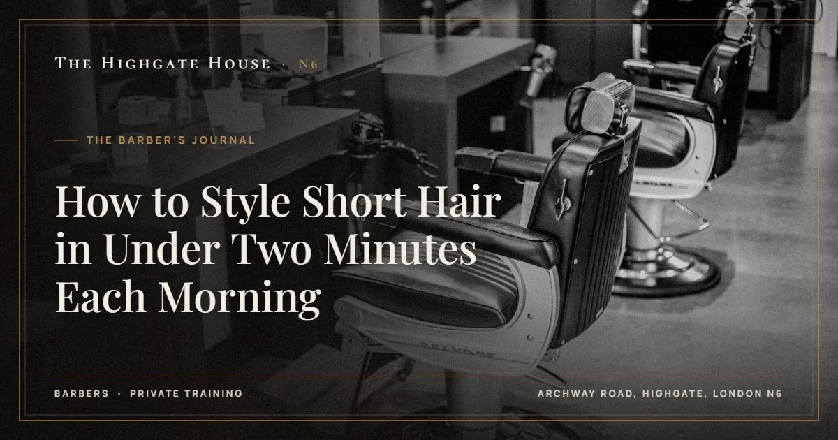 How to Style Short Hair in Under Two Minutes Each Morning - The Barber's Journal, The Highgate House, Highgate N6