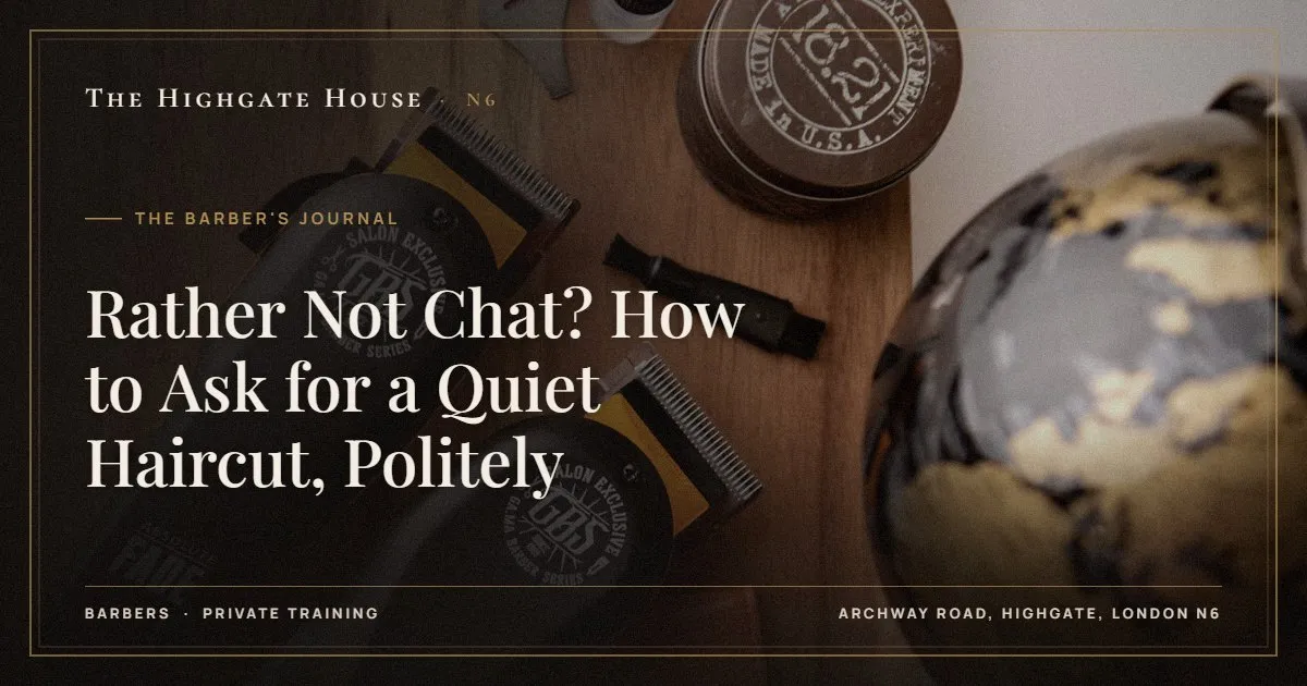 Rather Not Chat? How to Ask for a Quiet Haircut, Politely - The Barber's Journal, The Highgate House, Highgate N6