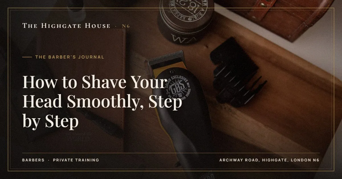How to Shave Your Head Smoothly, Step by Step - The Barber's Journal, The Highgate House, Highgate N6