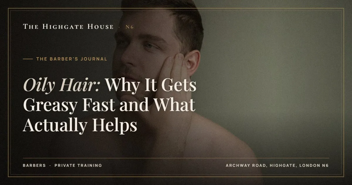 Oily Hair: Why It Gets Greasy Fast and What Actually Helps - The Barber's Journal, The Highgate House, Highgate N6