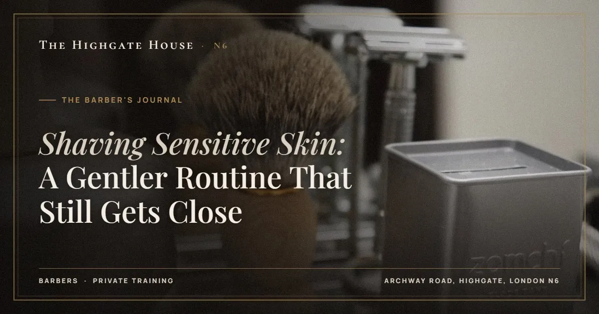 Shaving Sensitive Skin: A Gentler Routine That Still Gets Close - The Barber's Journal, The Highgate House, Highgate N6