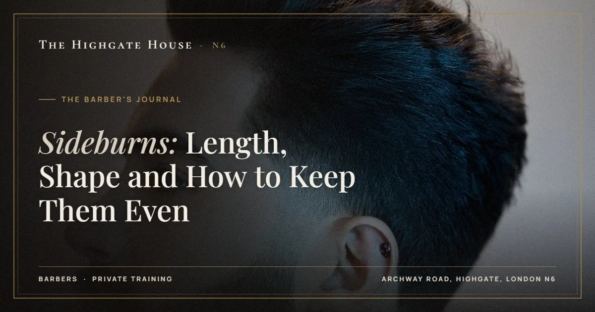 Sideburns: Length, Shape and How to Keep Them Even - The Barber's Journal, The Highgate House, Highgate N6