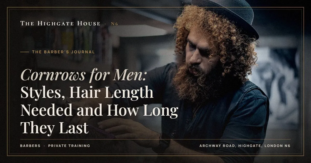 Cornrows for Men: Styles, Hair Length Needed and How Long They Last - The Barber's Journal, The Highgate House, Highgate N6