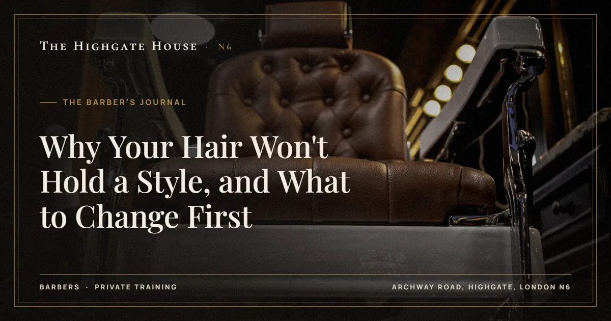 Why Your Hair Won't Hold a Style, and What to Change First - The Barber's Journal, The Highgate House, Highgate N6