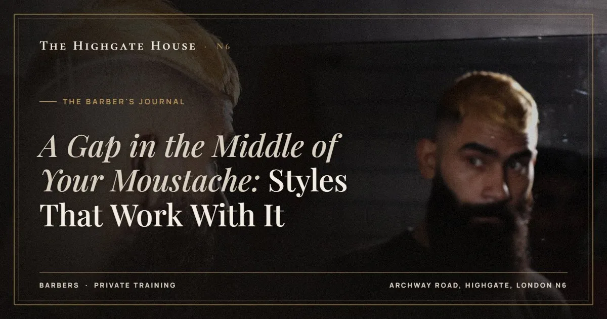 A Gap in the Middle of Your Moustache: Styles That Work With It - The Barber's Journal, The Highgate House, Highgate N6