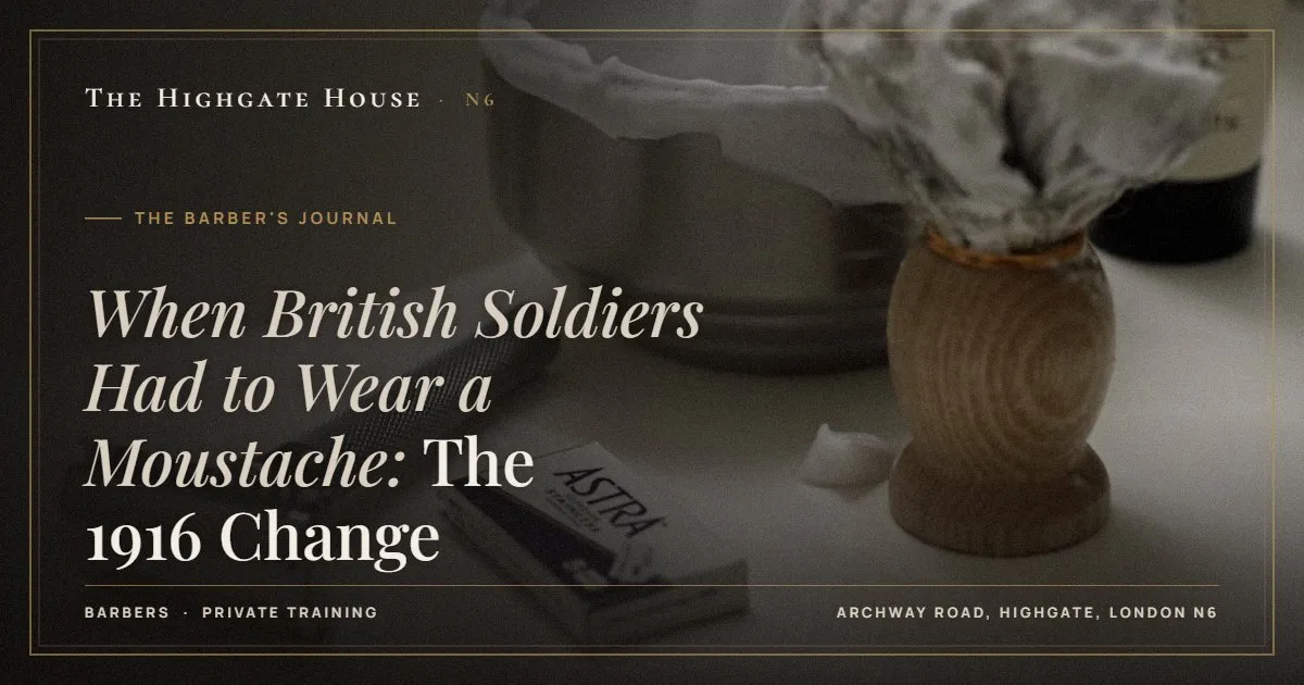 When British Soldiers Had to Wear a Moustache: The 1916 Change - The Barber's Journal, The Highgate House, Highgate N6