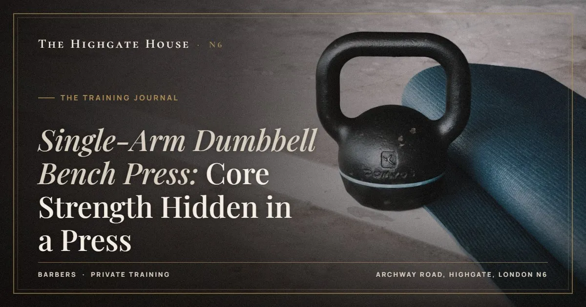 Single-Arm Dumbbell Bench Press: Core Strength Hidden in a Press - The Training Journal, The Highgate House, Highgate N6