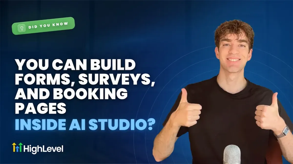 Did You Know You Can Build Forms, Surveys and Booking Pages inside AI Studio?