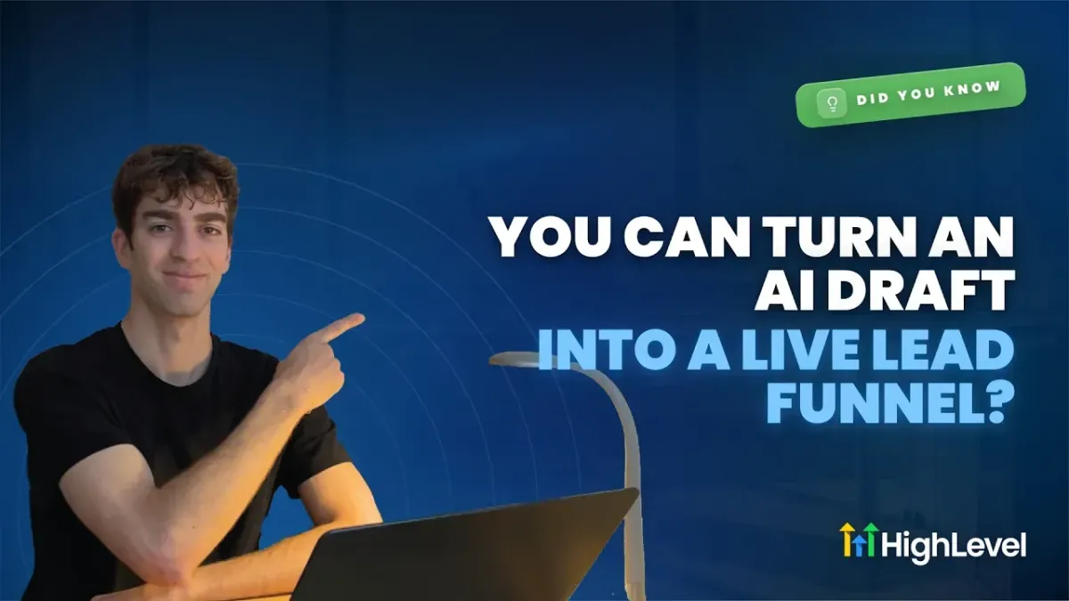 Turn an AI Draft into a Live Lead Funnel in HighLevel